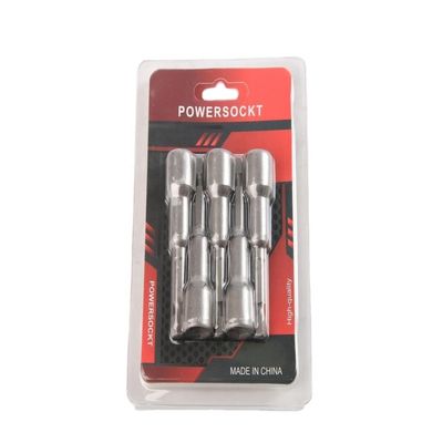 Matériau CRV non classé 6.35 Hexagon 10mm*65mm*5PC Ensemble de pilote à écrous magnétiques forts