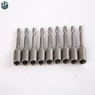 Matériau de finition naturelle CRV 6.35 Hexagon 10mm*48mm*10PC Set de pilote à écrous magnétiques forts