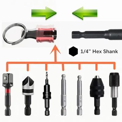 Finition en oxyde noir 6 pièces à libération rapide 1/4 pouce porte-clés