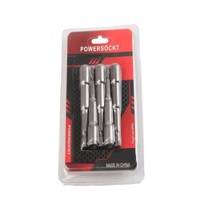 6mm*65mm*5PC CRV Matériau 6.35 Hexagone Noix magnétique pour le serrage précis