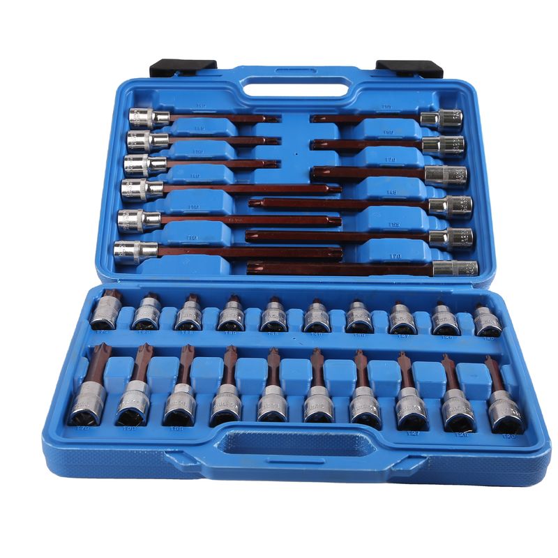 Matériau S2 personnalisé 32 pièces T Type Bit Socket Set 55 mm à 200 mm