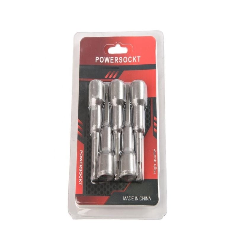 Matériau CRV non classé 6.35 Hexagon 10mm*65mm*5PC Ensemble de pilote à écrous magnétiques forts