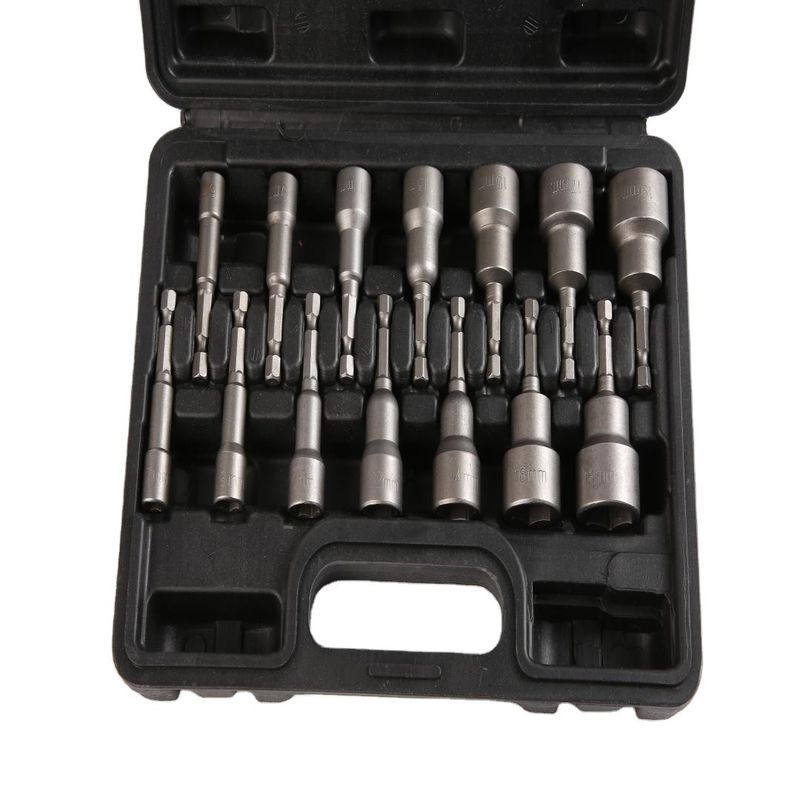 ODM 14 pièces 2.5 &quot; Magnétique métrique rapide de changement Hex étang Noix pilote ensemble de prise d'impact